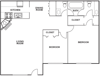 Floor Plan at The Drake Apartments in Bossier City, Louisiana, LA