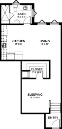  Floor Plan 830 SF (INCOME RESTRICTED UNIT)