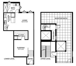  Floor Plan 882 SF
