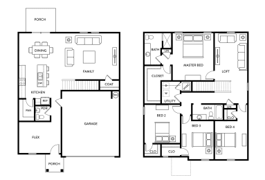 Sycamore - 4 Bedroom 2.5 Bath 2,338 Sq. Ft. Floor Plan at Presidential Heights Rental Homes in Manor, TX