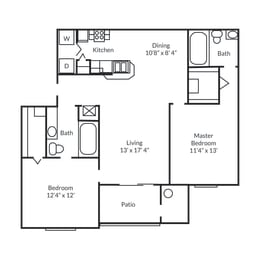 B1 2D Floorplan at Reflections in Gainesville, FL