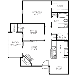 Riviera Floor Plan at The Players Club of Brentwood Apartments in Nashville, Tennessee