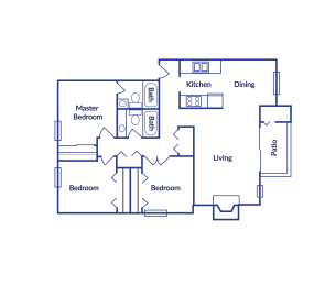 C1 2D Floorplan at Stanford Village in Norcross, GA