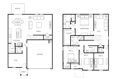 Sycamore Floor Plan - 4 Bed/2.5 Bath - 2338 SF