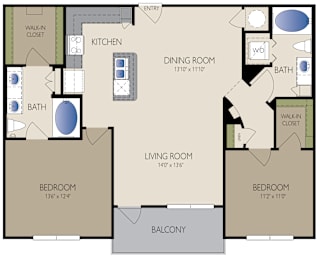 Richmond Floor Plan at The Grand at Upper Kirby | Apartments in Houston, TX