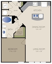 Edloe Floor Plan at The Grand at Upper Kirby | Apartments in Houston, TX