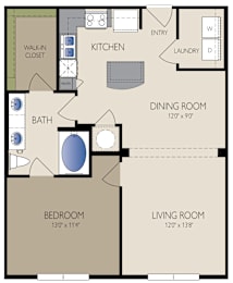 Greenbriar Floor Plan at The Grand at Upper Kirby | Apartments in Houston, TX