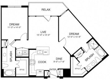 Allusion at West University B3 Floor Plan, Houston, TX