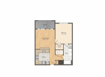 Muse at Museum District Floor Plan A3, Houston, TX