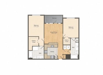 Muse at Museum District Floor Plan B1, Houston, TX