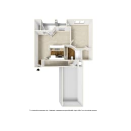A1 3D floor plan of La Costa Apartment in Plano, TX