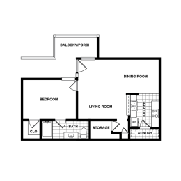 A1 floor plan of Sabal Point Apartments in Pineville, NC
