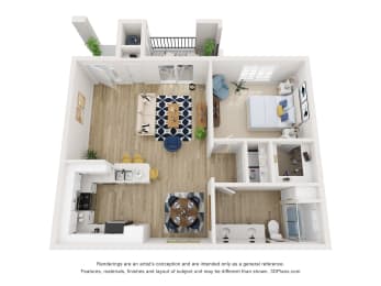  Floor Plan 1 x 1 Plan B