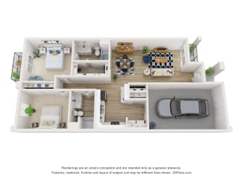  Floor Plan 2 x 2 Single Level 1