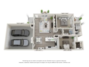 2x2 3D Floor Plan