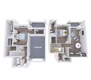A floor plan of a house with a garage.