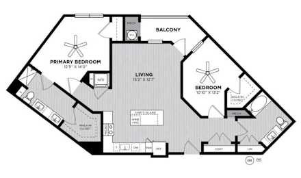 A black and white image of a house floor plan.
