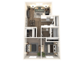 a bedroom floor plan of a 2100 sq ft apartment La Terraza, Phoenix, 85018
