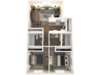 a bedroom floor plan of a 2100 sq ft apartment La Terraza, Phoenix, 85018