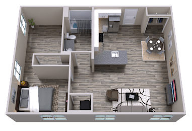 1B03_1_FloorPlan at ONE18 West Street Residential Apartments, Reno, NV