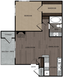 Lassen Layout 1 bed 1 bath