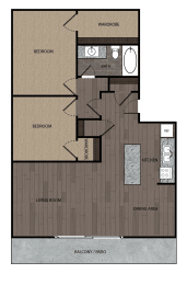 a floor plan of a two bedroom apartment