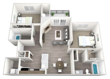 our apartments showcase a spacious living room with a fireplace