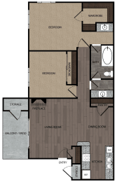 Plumas layout 2bed 1 bath