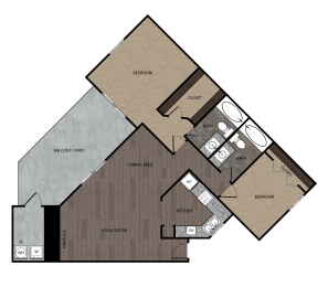 bedroom floor plan | luxury apartments in towson md | the mille brookhaven apartment