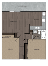 a floor plan of a two bedroom apartment