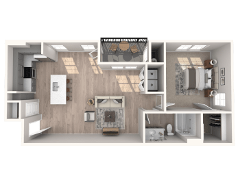 3d Unit A1-987sf at Inspiration Apartments, Cottonwood, AZ