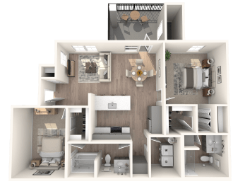 3d Unit B2-1143sf at Inspiration Apartments, Cottonwood, Arizona