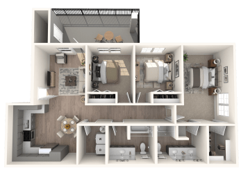 3d Unit C1-1361sf at Inspiration Apartments, Arizona, 86326