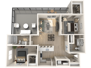 B3 Floor Plan at Weylyn Luxury Apartments, Arizona