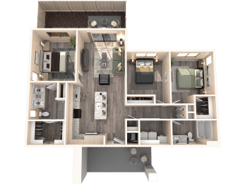 C1 Floor Plan at Marketside Villas at Verrado, Buckeye, AZ