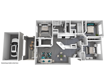A detailed floor plan of a small apartment layout.
