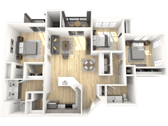 c1 Floor Plan at The Laurel Apartments, Arizona