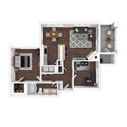 Arrowhead Summit 1 Bed 1 Bathroom Floorplan 916 sq. ft.