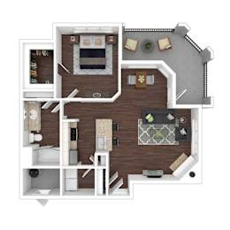Arrowhead Summit 1 Bed 1 Bathroom Floorplan 779 sq. ft.
