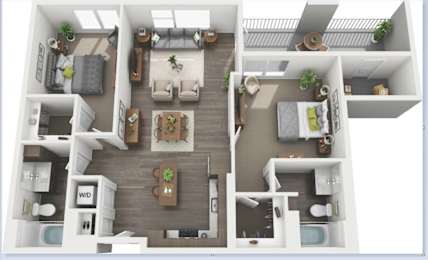 B2 floorplan at The Arbory Apartments