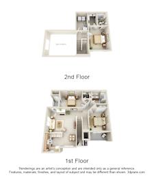 A diagram shows the layout of a two-story apartment.