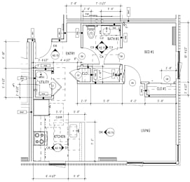 1 Bed 1 Bath Floorplan at Lido Apartment Homes @ Hailey, ID, Hailey, ID, 83333