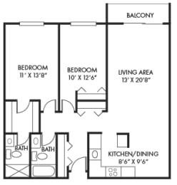 a floor plan of a house with a bedroom and a living room