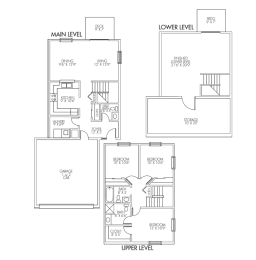 a floor plan of a two story house with a garage and a loft