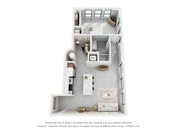 1 bed 1 bath C at The Carousel Apartments, Richmond, Virginia