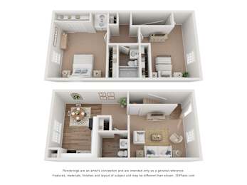 The York Floor Plan at Hyde Park Townhomes, PRG Real Estate Management, Chester, VA, 23831