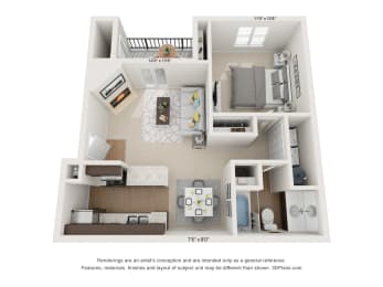 Dogwood 1Bed_1Bath at River Oak Apartments, PRG Real Estate, Louisville, KY, 40206