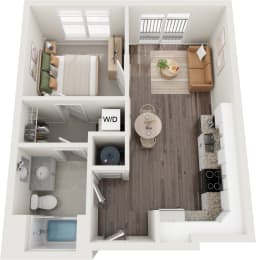 Vinton  1 Bed 1 Bath Floor Plan at South 16 At The Bridges, Roanoke, VA 24016