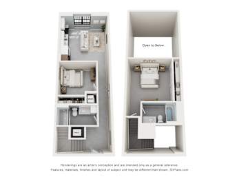 2 bed 2 bath A at The Carousel Apartments, Virginia