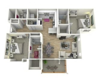 2 Bed Floorplan at Manchester Place Apartments, Lithia Springs, GA, 30122